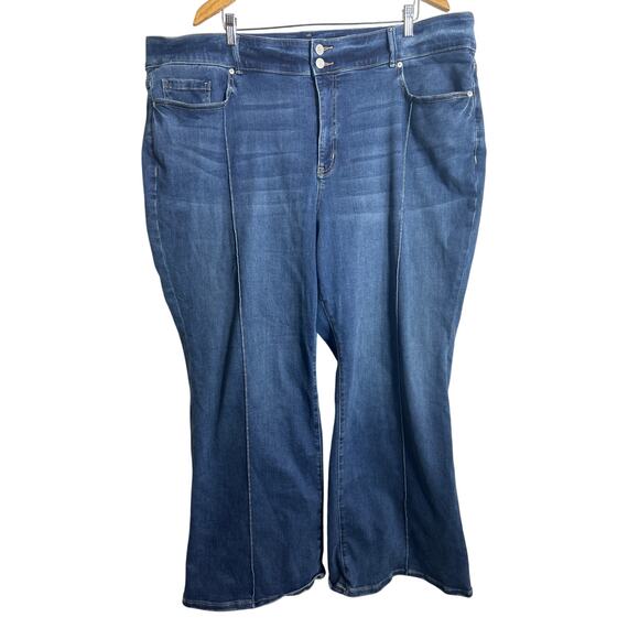 Lane Bryant Denim - Lane Bryant Jeans 26 SHORT High Rise Flare Tighter Tummy Blue Denim